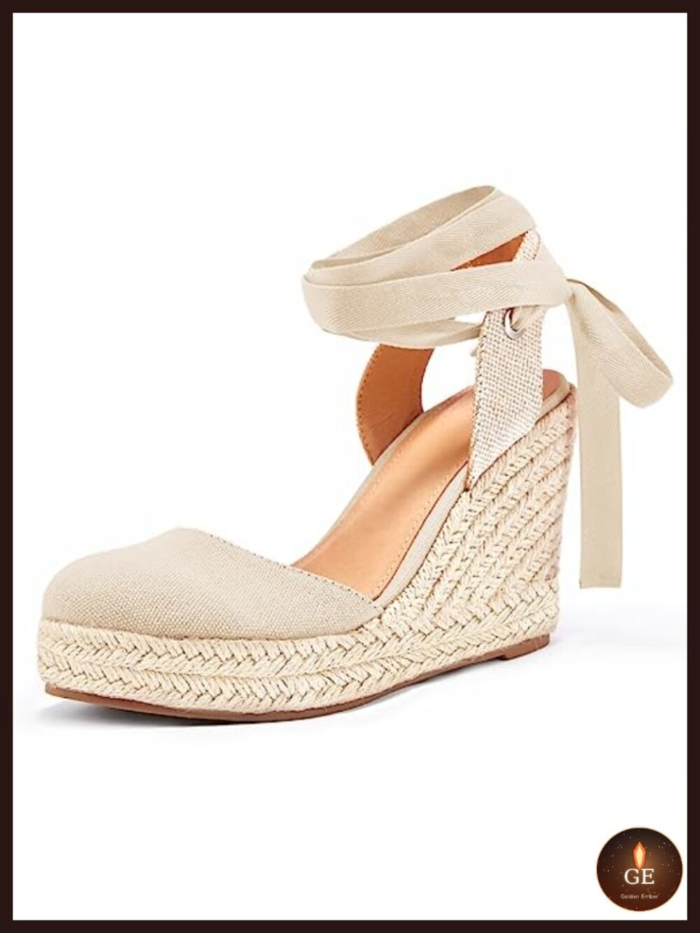 Womens Platform Wedge Sandals Espadrilles Lace Up Closed Toe Slingback